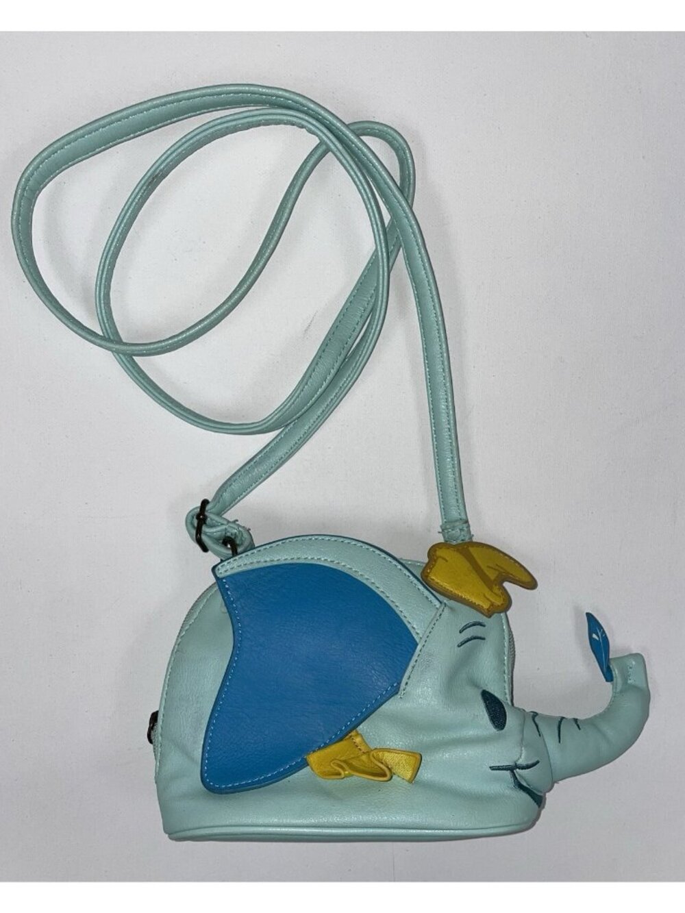 Disney Parks Dress Shop 3D Dumbo Elephant Blue Faux Leather Small Crossbody Bag